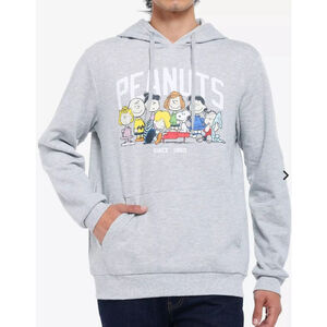 Men's Peanuts Gray Hoodie M with Character Graphic - *Runs Small